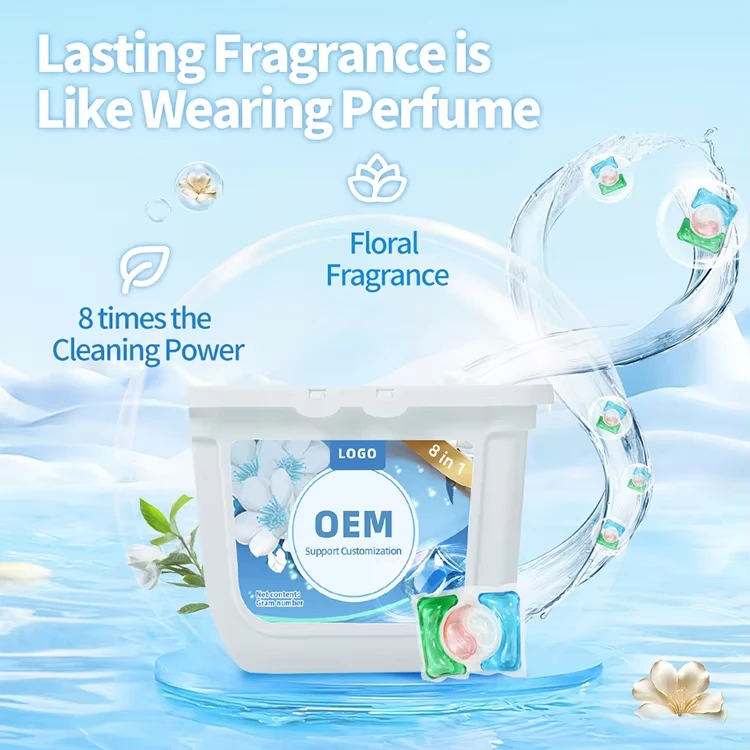 strong cleaning Eco friendly 8 in 1 laundry pods
